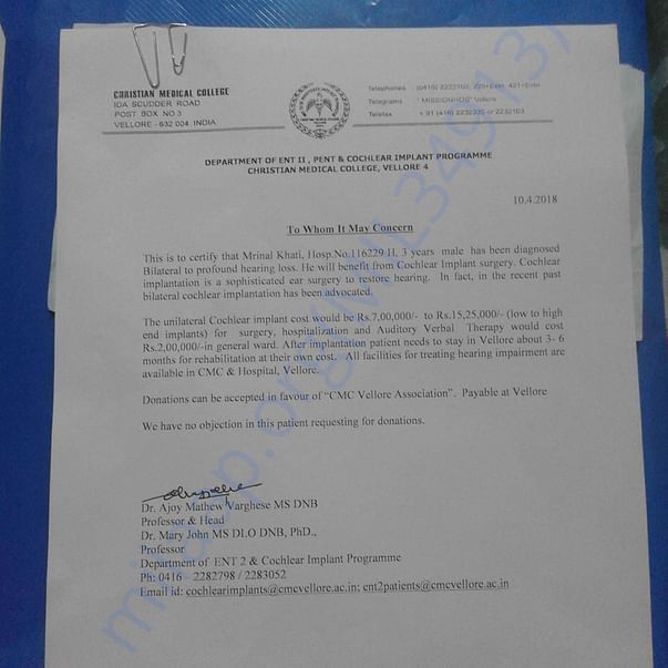 Doctor’s advice letter.