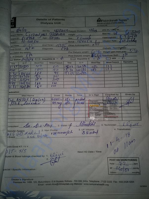 Dialysis record