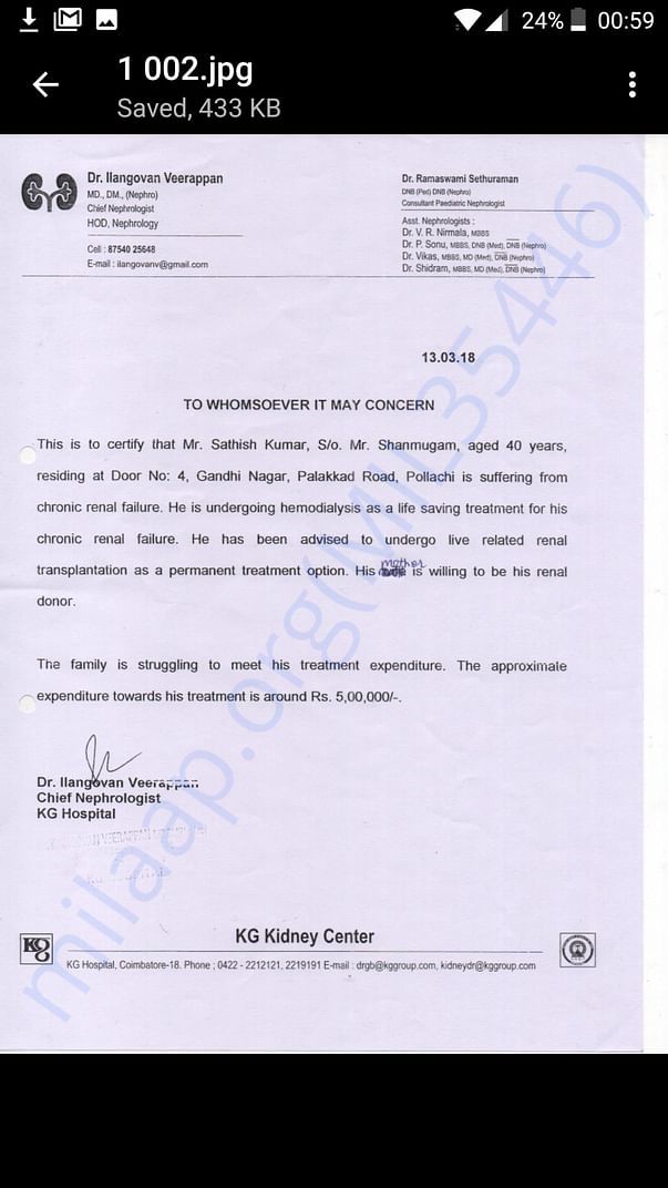 Nephrologist's letter