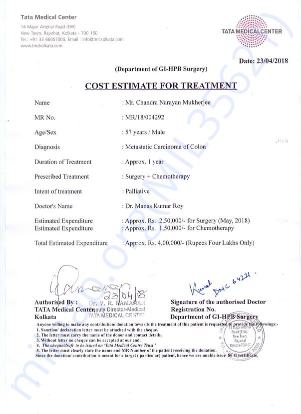 Initial Estimation of Surgery & Chemotherapy
