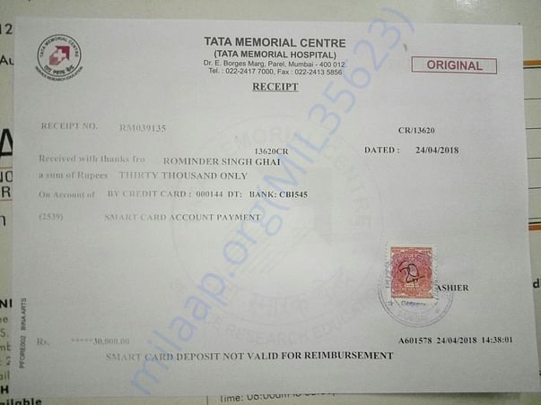 One of Hospital advance receipt