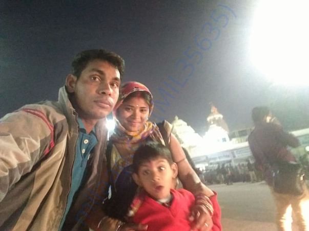Nrusingha with his wife and son