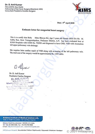 Estimation letter