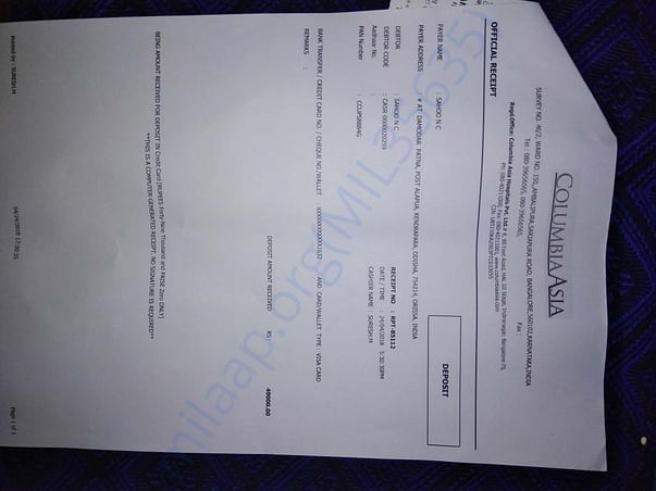 Payment receipt 1