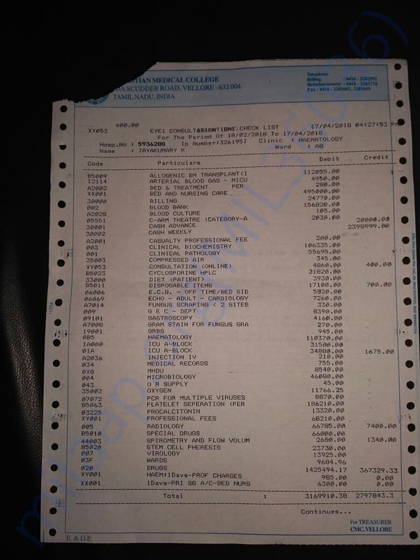 Hospital bill