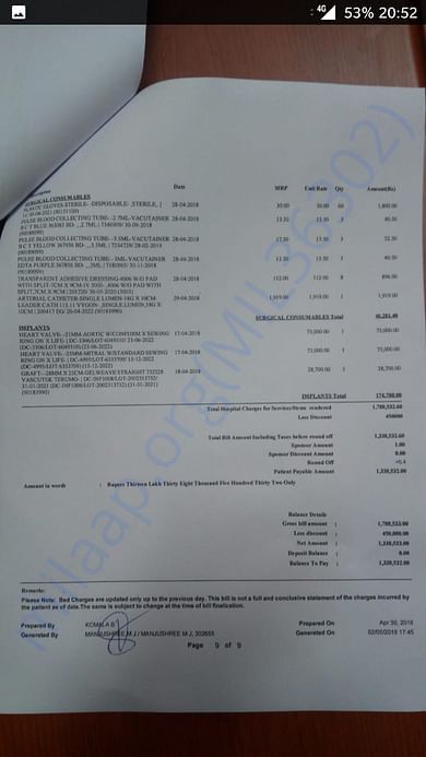 Estimate bill