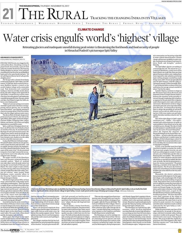 My story in Indian Express on climate change
