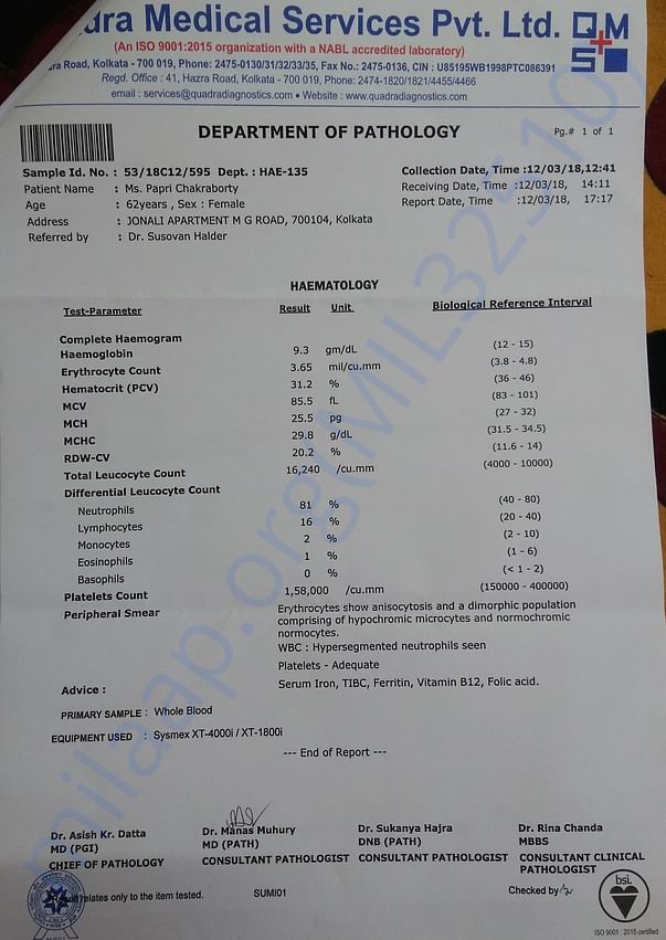 Hematology Report