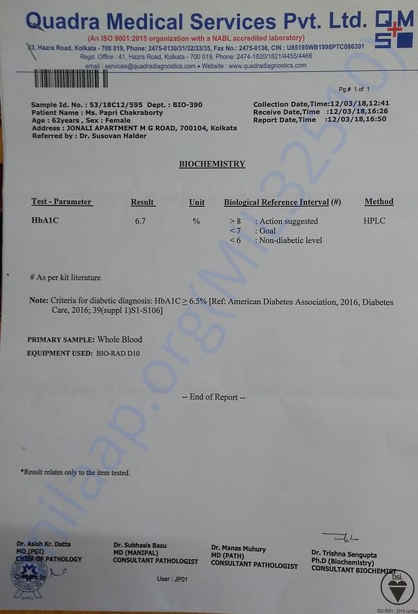 HbA1C Report - 01