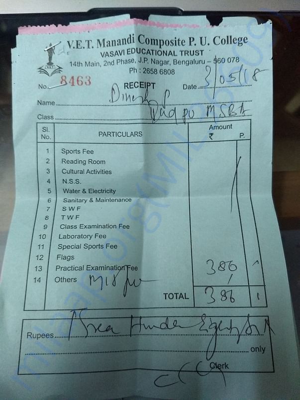 Tuition fees installment paid