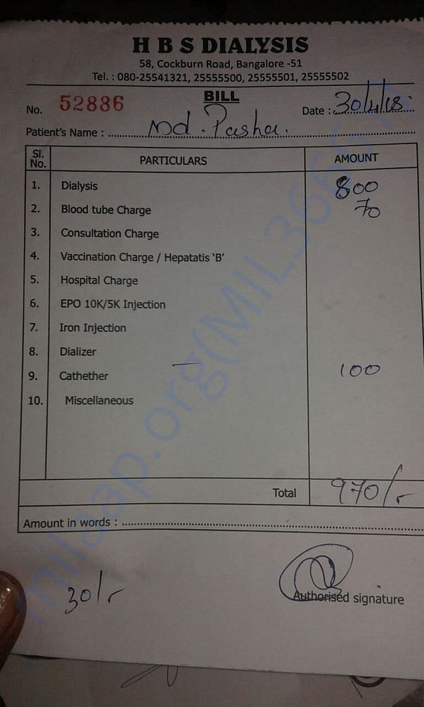 Dialysis Bills