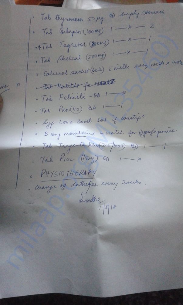 Doctor's Report-Medicines prescribed