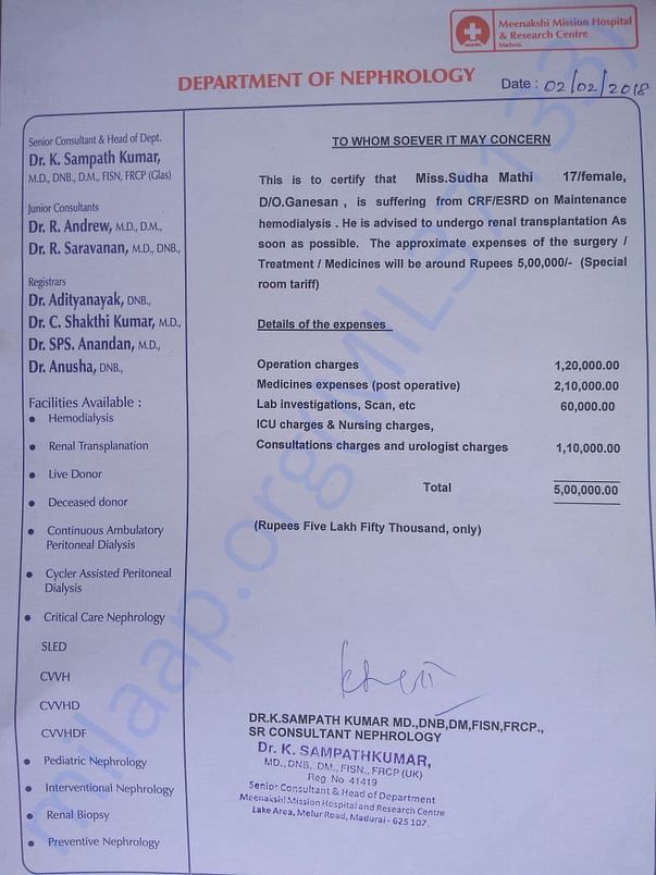 Need help for Renal Transplant