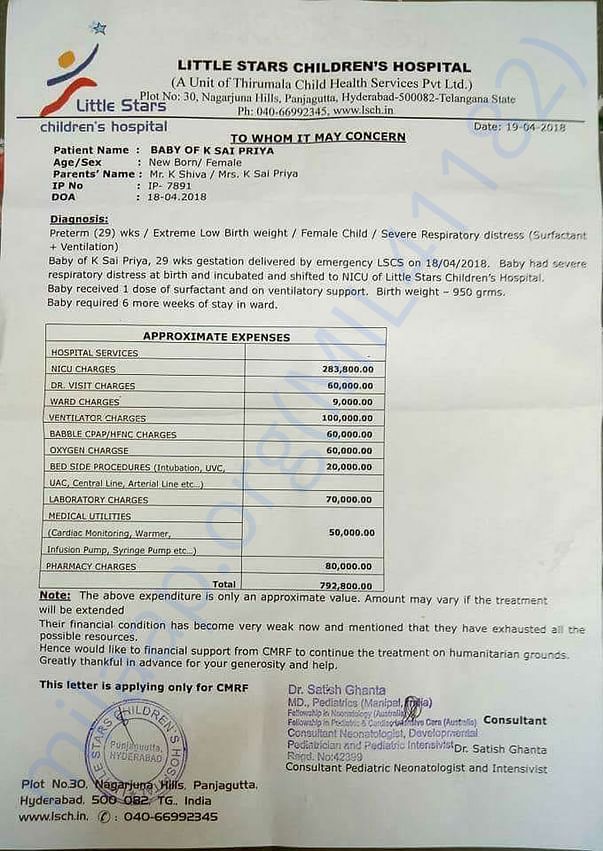 Baby Hospitalization Charges