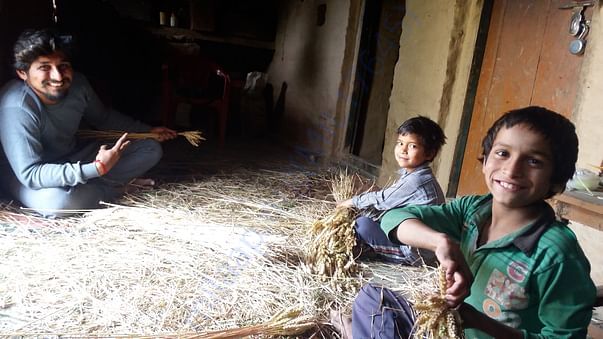 Kids help in hills