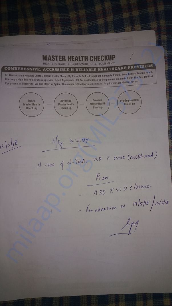 Surgeon suggested surgery report