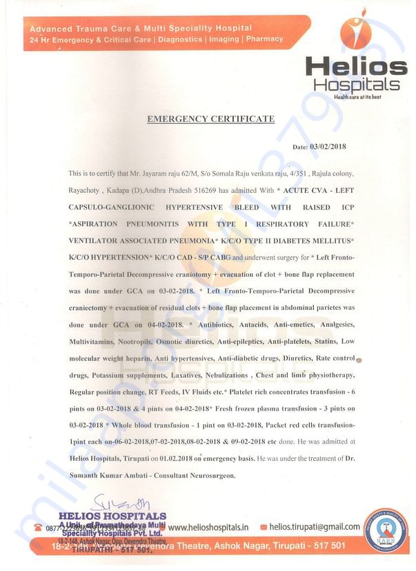 Hospital Represent Doctor Letter
