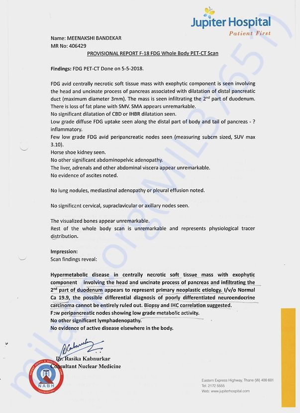 PET-CT Scan Report