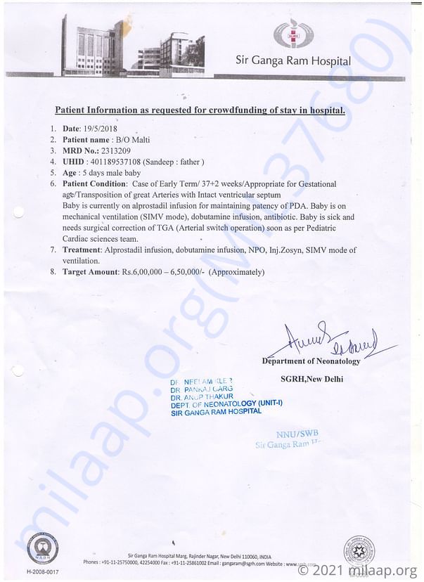 Estimation letter