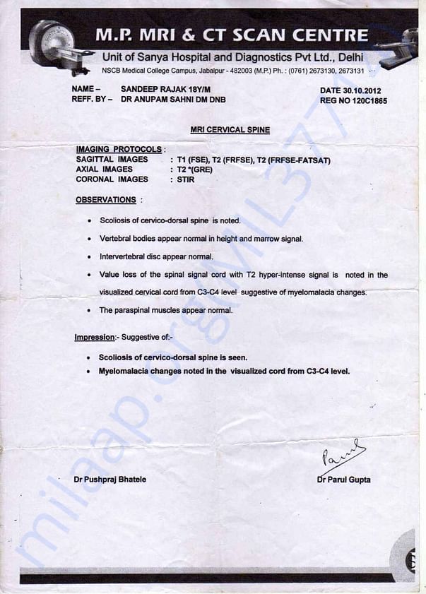 Sandeep rajak medical records