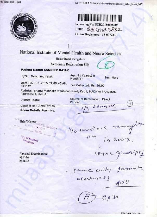 Sandeep rajak medical records