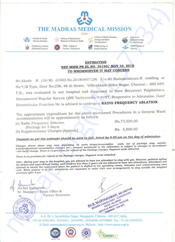 Estimate Letter