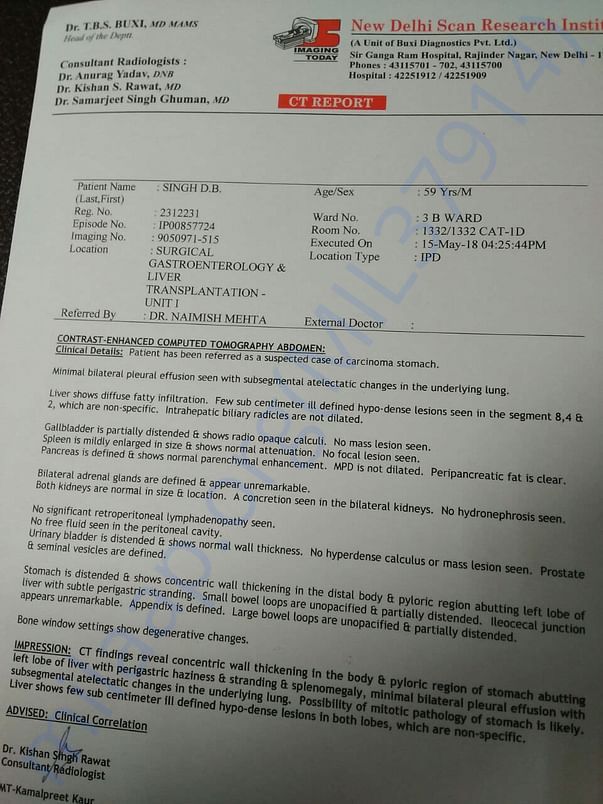 CT scan report
