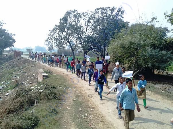 Rally by children of our academy on Independence Day
