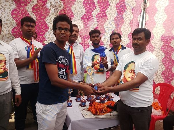 Founder Anurag Singh receiving award