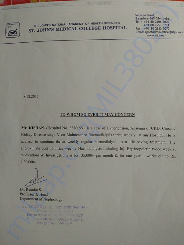 Dialysis expenses