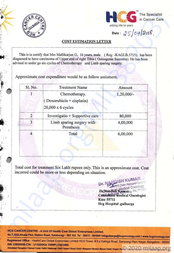 Estimation letter