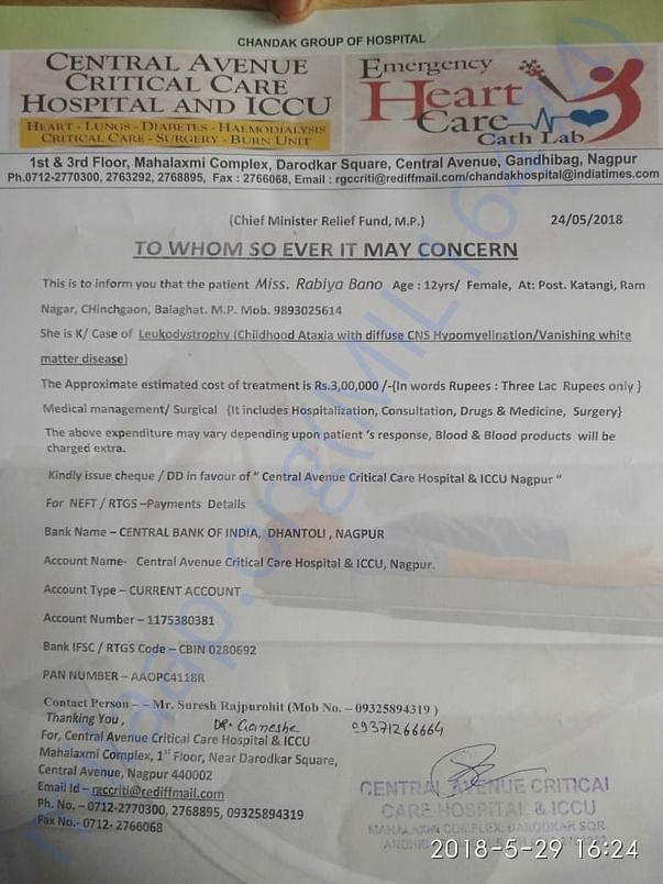 estimation letter for rabiya bano