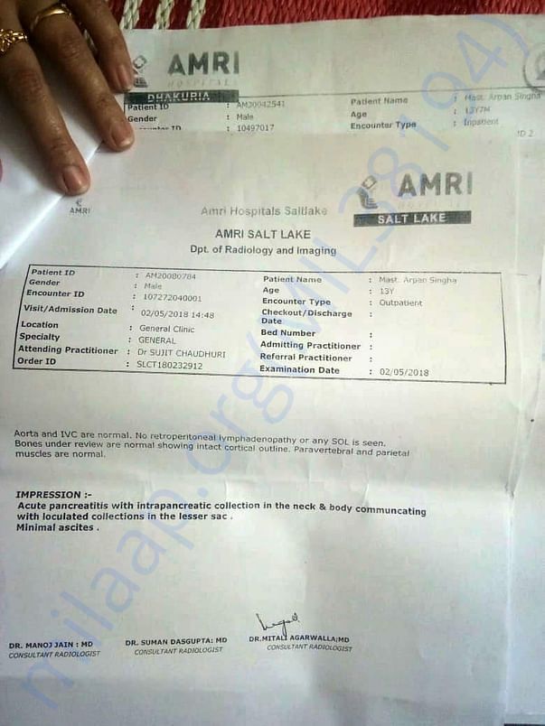 Medical Details and Discharge Report for last hospitalization