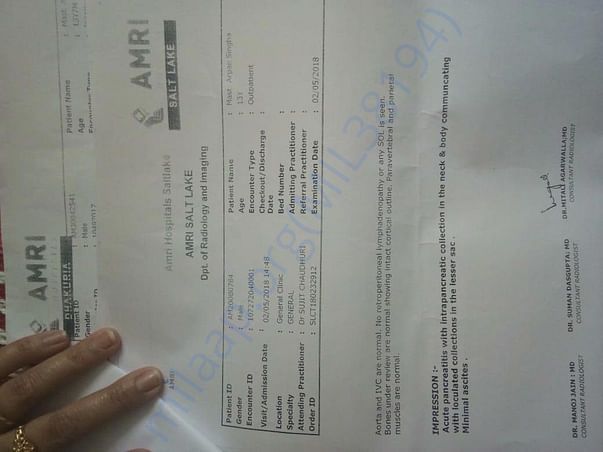 Medical Details and Discharge Report for last hospitalization