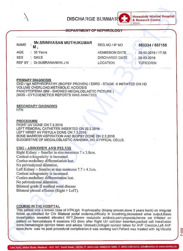 2016 Report with details of kidney problem - Page 1