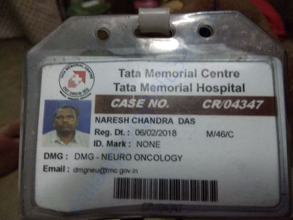 Patients card from Tata medical mumbai