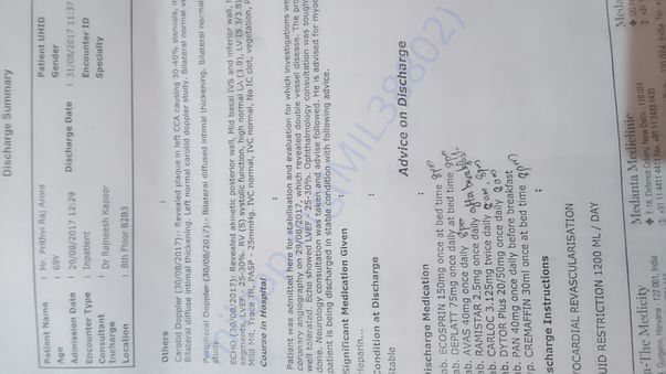 He has got Heart attack, firstly treated at Jhansi Medical college.
