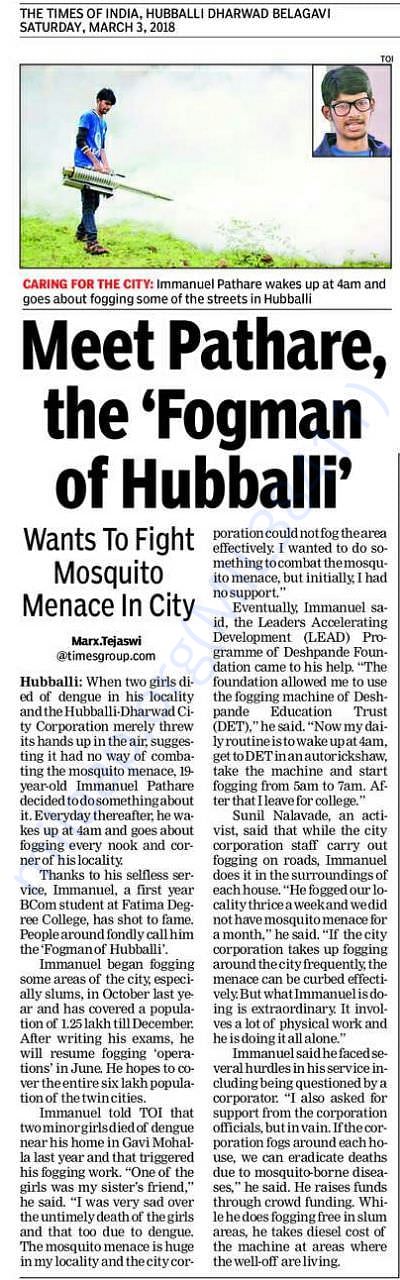 Times Of India Article