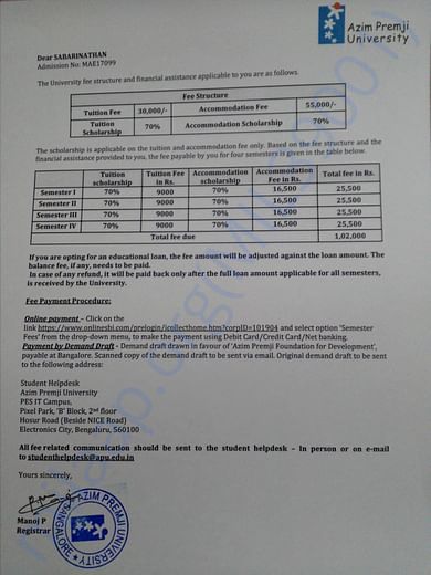 Semester fee is 25,500 (Including Tution fee, food and accommodation)