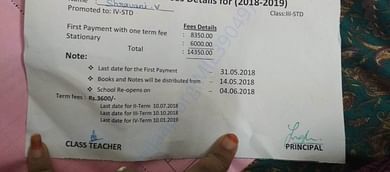 She is promoted from 3rd to 4th Std