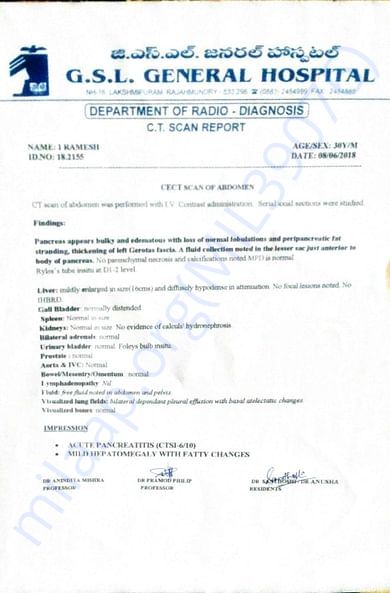 CT scan report