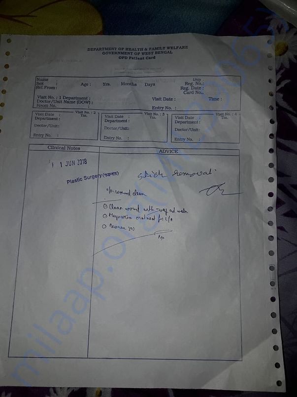 Govt. Hospital Treatment sheet
