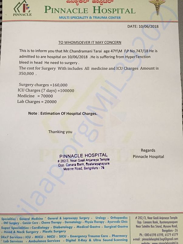 Medical Estimation Letter