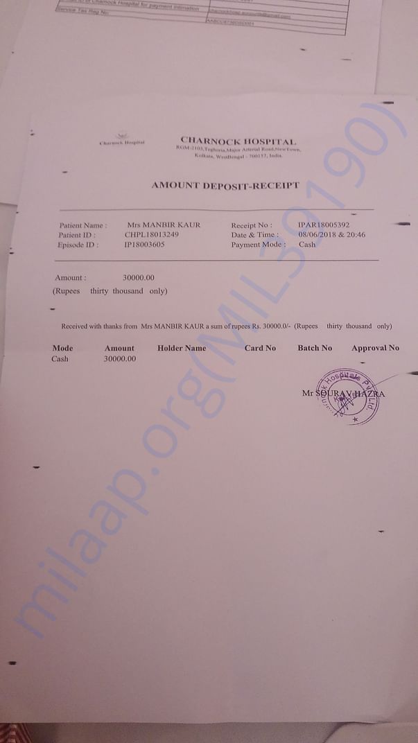 Total bill is 150000 here I uploaded receipt of 50,000 I paid