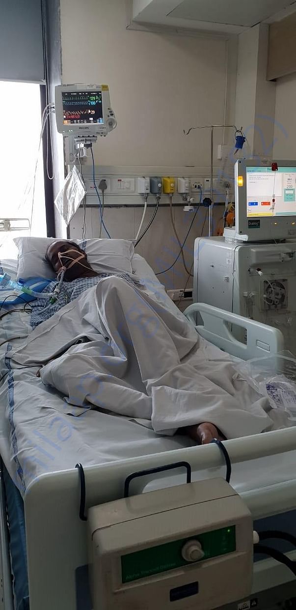 Balavardhan in ICU with Dialysis machine
