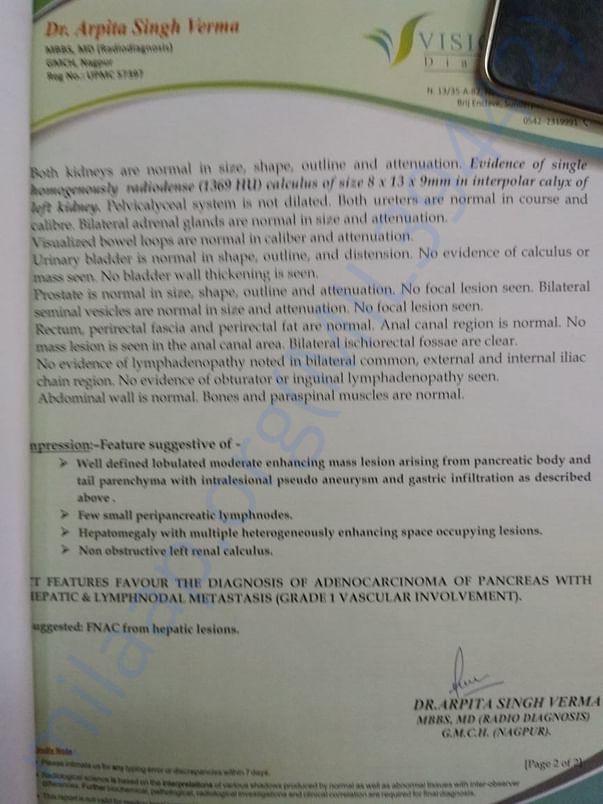 This is Dilip's CT scan report.