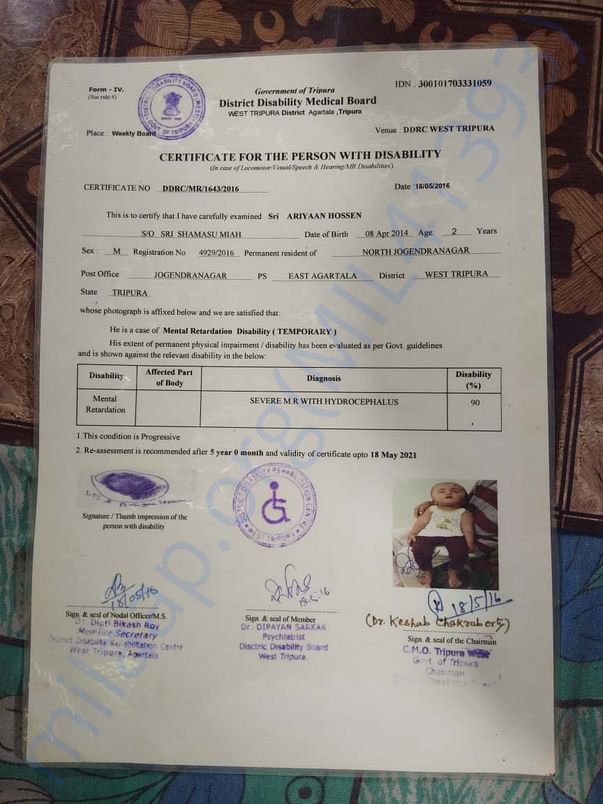 DISABILITY CERTIFICATE