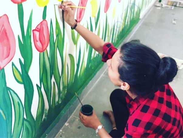 Team members painted craftroom of govt. school, jagdev kalan village