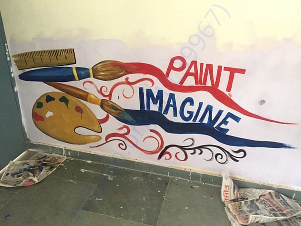 craftroom wall painted by members in government school