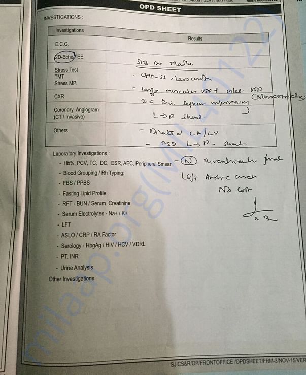 OPD Sheet